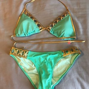NEW VS blue and gold bikini